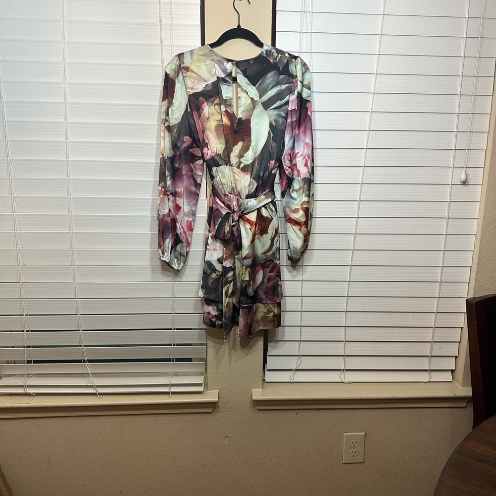 Express Multicolor Floral Long Sleeve Dress - Picture 9 of 10